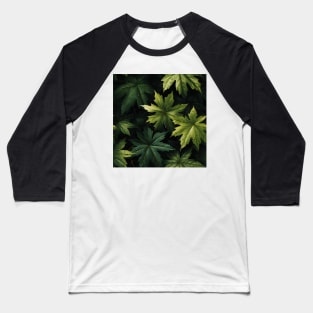 Green Leaves Pattern 17 Baseball T-Shirt